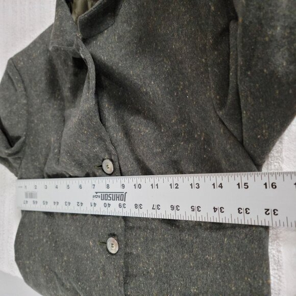 Piazza Sempione Womens Wool-Blend Button-Up Blazer Jacket Dark Gray Collared - Picture 5 of 7